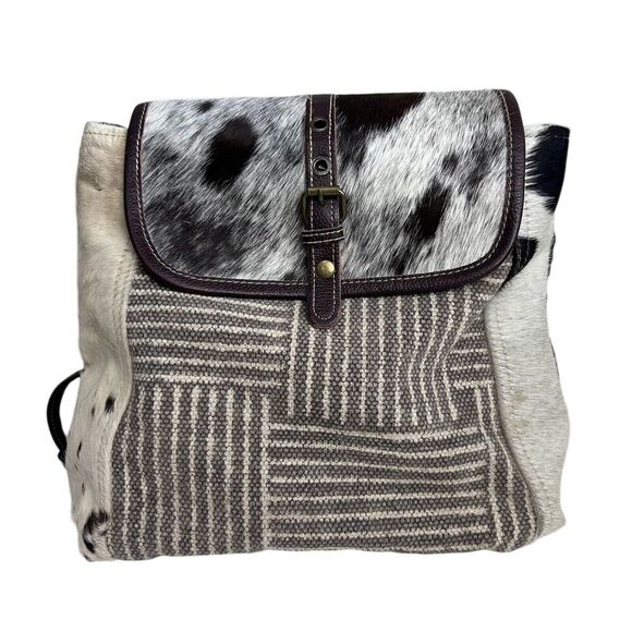 Myra Bag Crossroads Backpack Bag leather cowhide Leather western Cow Print - Picture 1 of 8